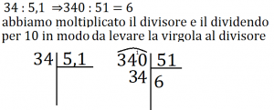 divisione con virgola