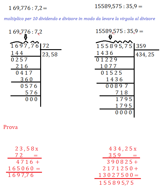 Divisioni Tra Numeri Decimali Matematica Prima Media Ed Elementari