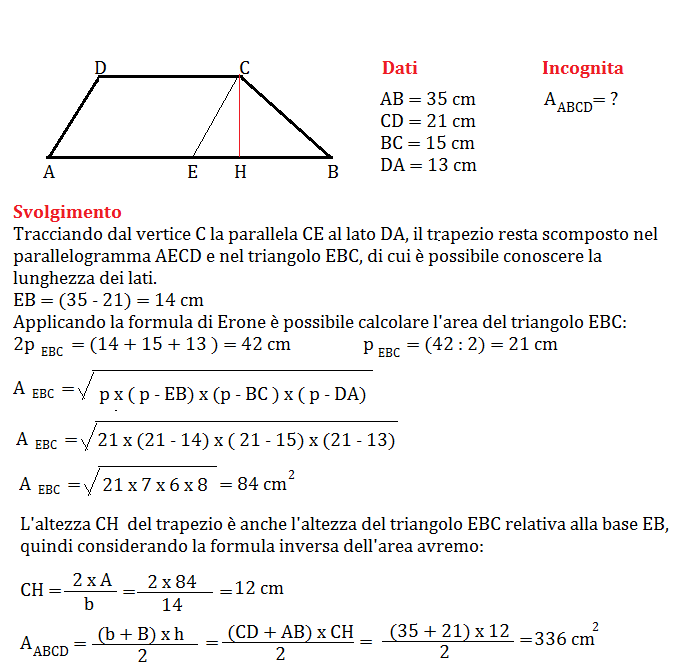 Problemi Sull Area Del Trapezio Geometria Seconda Media