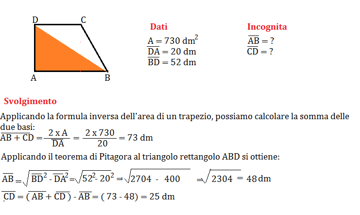 Problemi Sul Trapezio Rettangolo Con Pitagora Geometria Seconda Media