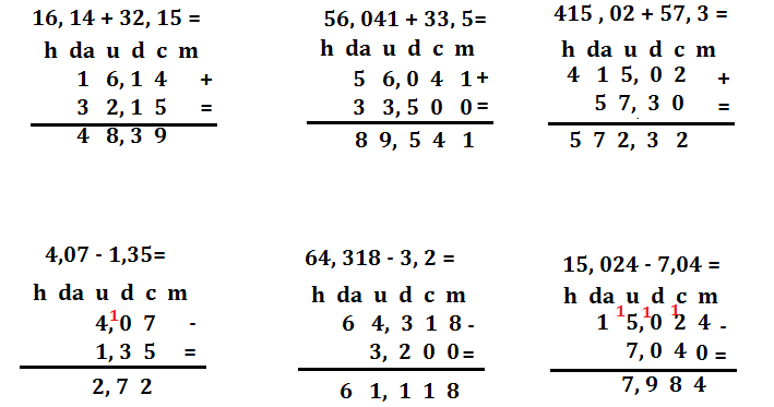 Addizioni E Sottrazioni Con I Numeri Decimali Matematica Terza Elementare